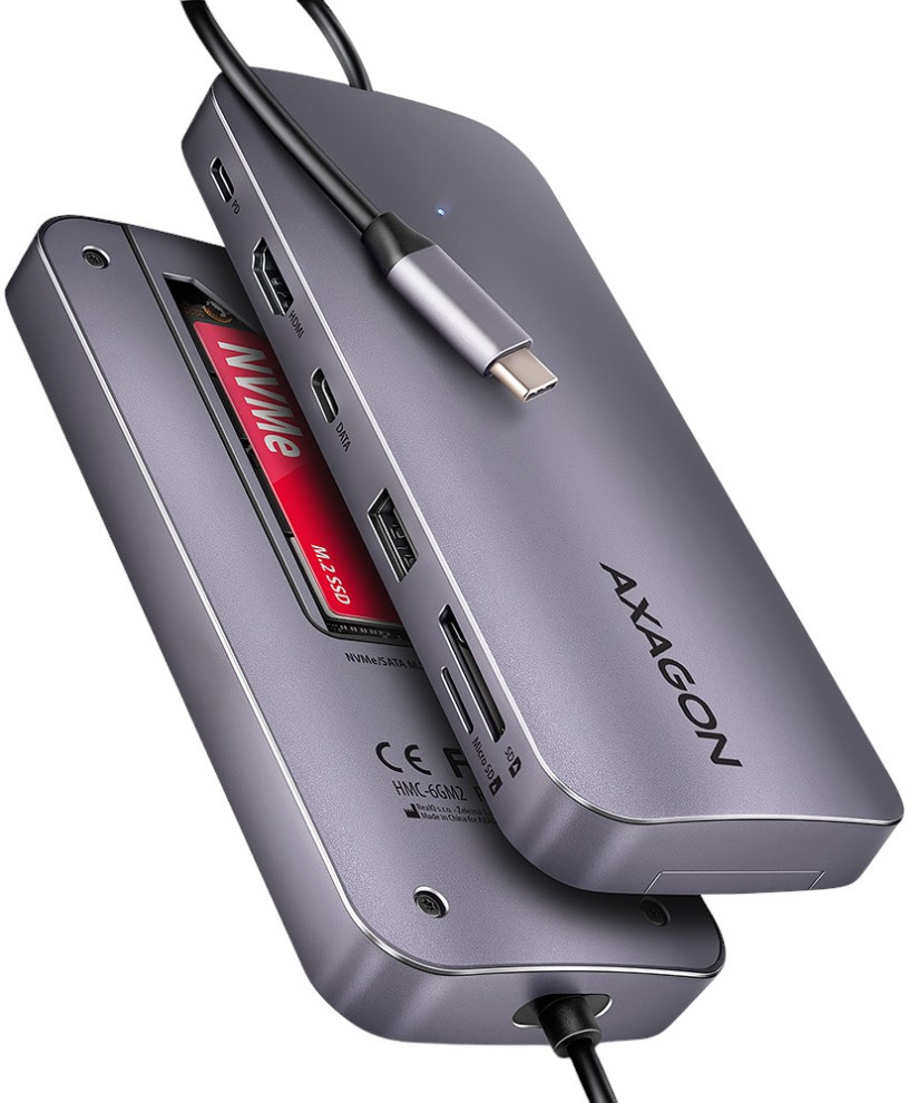 Картридер / USB-хаб Axagon HMC-6GM2