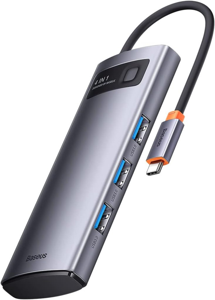 USB-хаб BASEUS Metal Gleam Series 4-in-1 USB Type C - 4 x 3.2 Gen. 1