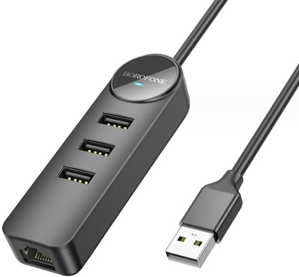 USB-хаб Borofone DH6 Erudite 4-in-1 3xUSB2.0 RJ45
