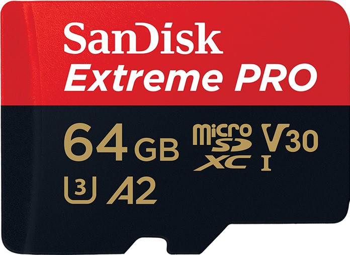 Карта памяти SanDisk Extreme Pro V30 A2 microSDXC UHS-I U3 64 ГБ
