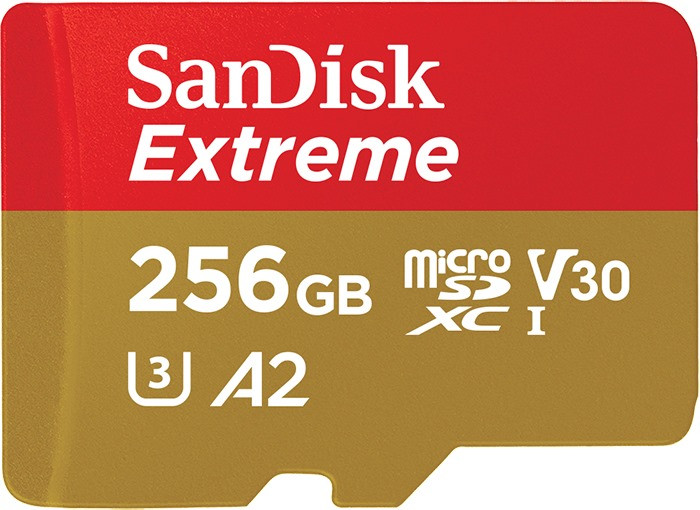 Карта памяти SanDisk Extreme V30 A2 microSDXC UHS-I U3 256 ГБ