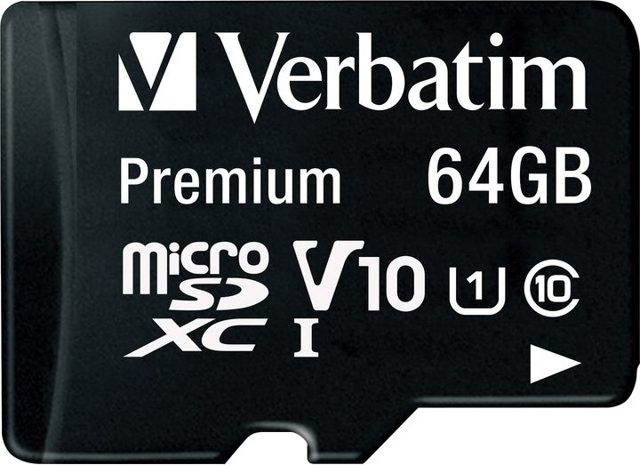 Карта памяти Verbatim Premium microSD UHS-I Class 10 64 ГБ (44084)