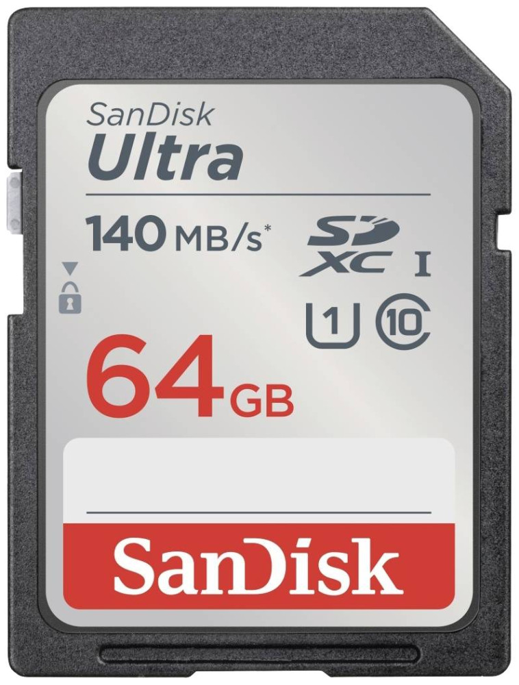 Карта памяти SanDisk Ultra SDXC UHS-I 140MB/s Class 10 64 ГБ (SDSDUNB-064G-GN6IN)