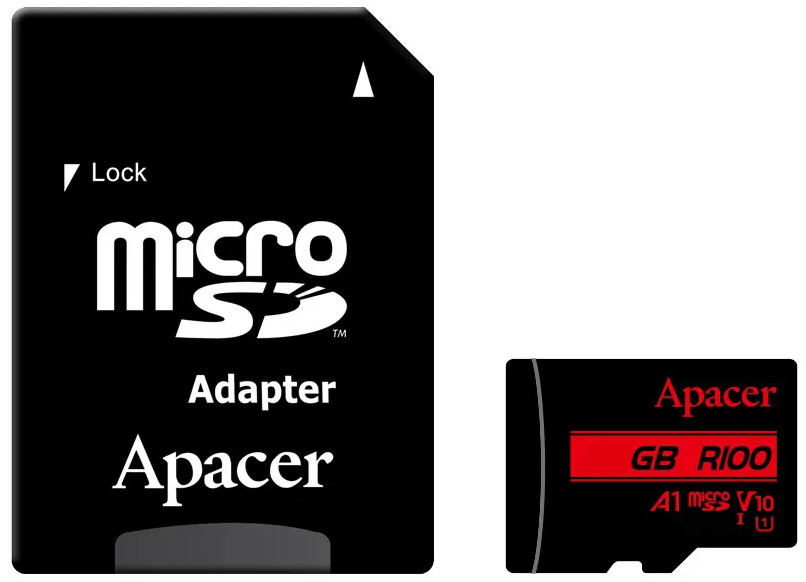Карта памяти Apacer microSD Class 10 UHS-I Adapter 64 ГБ (AP64GMCSX10UB-R)