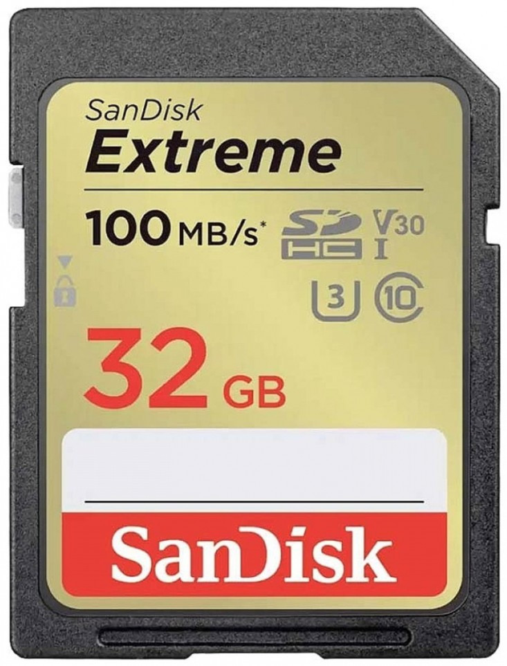 Карта памяти SanDisk Extreme Plus SD UHS-I U3 Class 10 32 ГБ (SDSDXWT-032G-GNCIN)