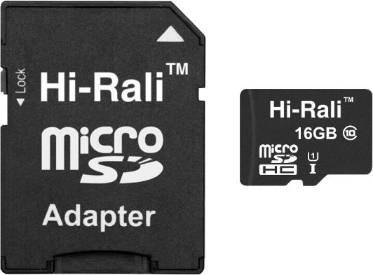 Карта памяти Hi-Rali microSDHC class 10 UHS-I U1 SD adapter 32 ГБ (HI-32GBSD10U1-01)