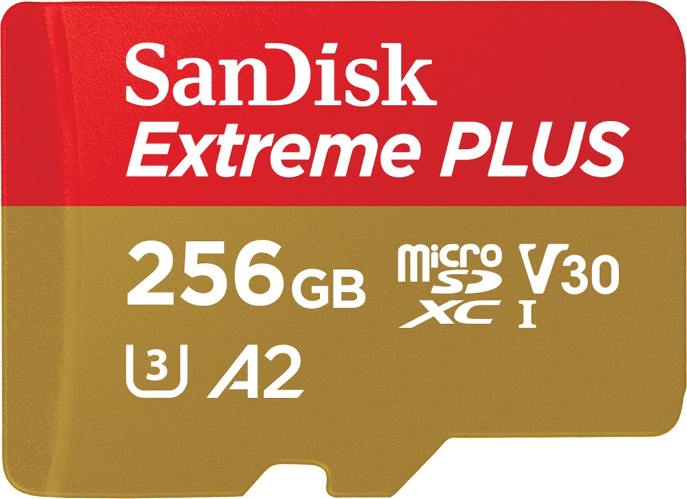 Карта памяти SanDisk Extreme Plus V30 A2 microSDXC UHS-I U3 256 ГБ (SDSQXBZ-256G)