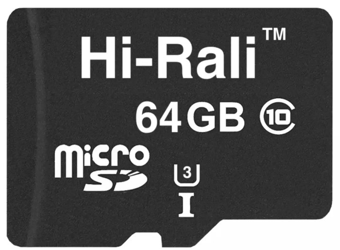 Карта памяти Hi-Rali microSD class 10 64 ГБ (HI-64GBSDCL10-00)