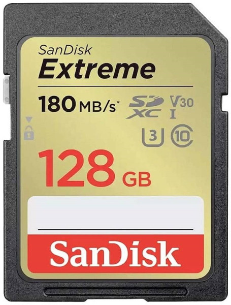 Карта памяти SanDisk Extreme Plus SD UHS-I U3 Class 10 128 ГБ (SDSDXWA-128G-GNCIN)