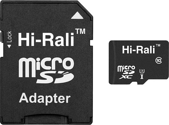 Карта памяти Hi-Rali microSD class 10 UHS-I U3 SD adapter 128 ГБ (HI-128GBSD10U3-01)