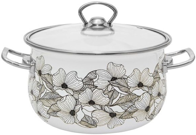 Кастрюля Infinity Black Flowers 6788070