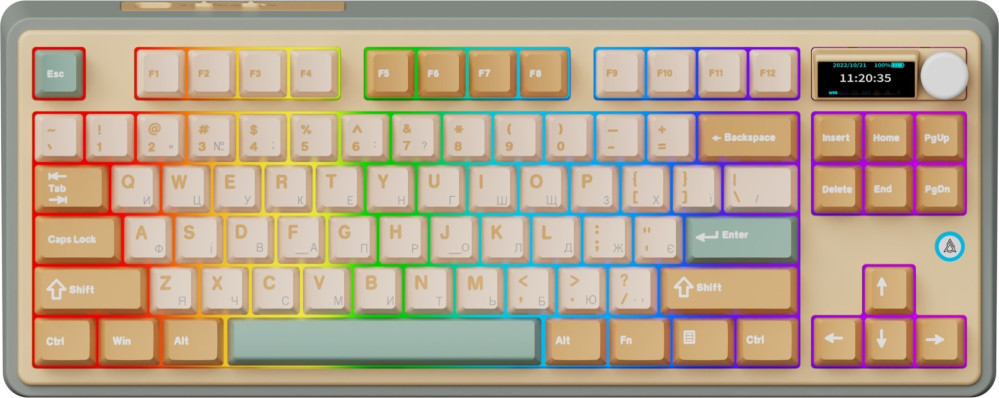 Клавиатура A-Jazz AK870 Jasmine Switch (AK870-JS-YWG)