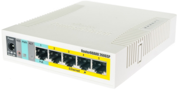 Коммутатор MikroTik RB260GSP (CSS106-1G-4P-1S)