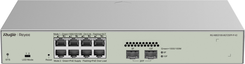Комутатор Ruijie Reyee RG-NBS3100-8GT2SFP-P-V2