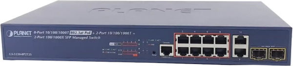 Коммутатор PLANET GS-5220-8P2T2S