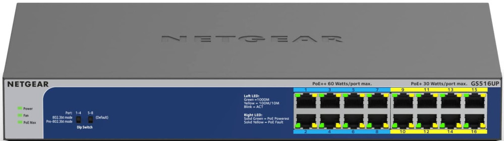 Коммутатор NETGEAR GS516UP (GS516UP-100EUS)