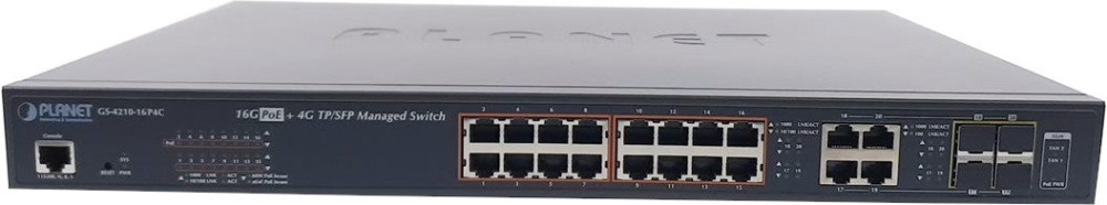 Коммутатор PLANET GS-4210-16P4C