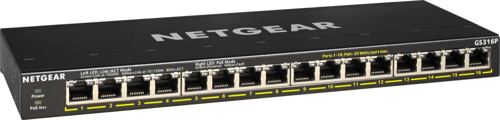 Коммутатор NETGEAR GS316P (GS316P-100EUS)