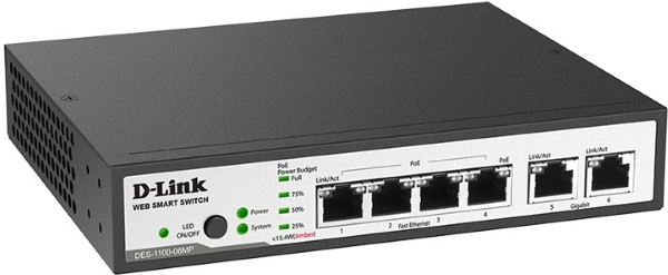 Комутатор D-Link DES-1100-06MP
