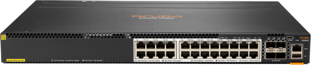 Коммутатор Aruba 6300M 24x5GbE Class 6 PoE & 4xSFP56 (JL660A)