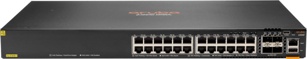 Коммутатор Aruba 6300F 24x1GbE Class 4 PoE & 4xSFP56 (JL666A)