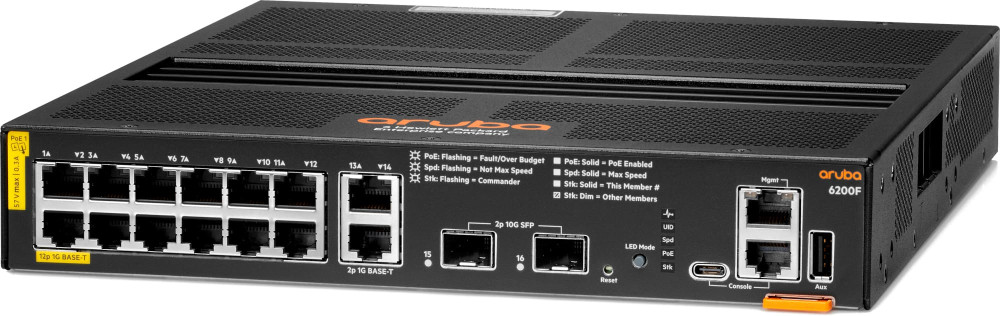 Коммутатор Aruba 6200F 12G Class4 PoE 2G/2SFP 139W (R8Q72A)