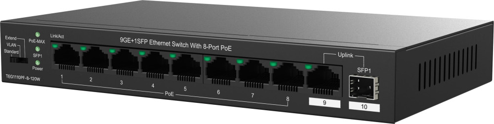 Комутатор Tenda TEG1110PF-8-120W