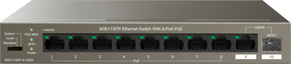 Комутатор Tenda TEG1110PF-8-102W