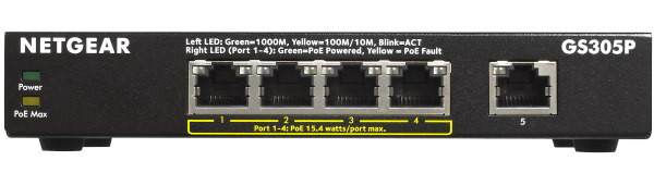 Коммутатор NETGEAR GS305P (GS305P-100PES)