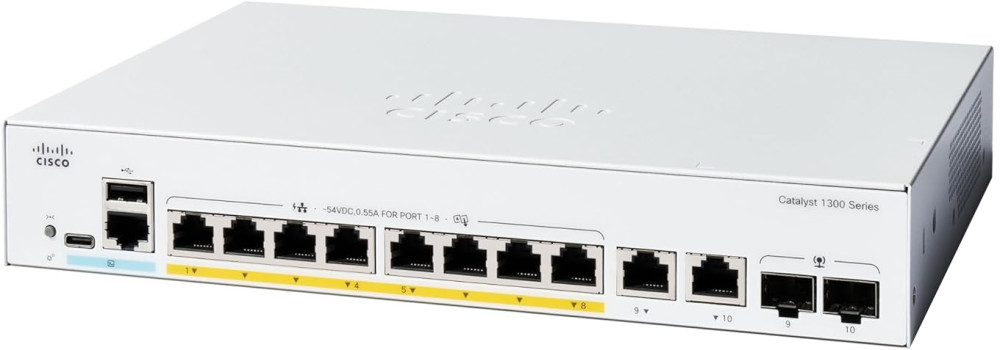 Комутатор Cisco C1300-8FP-2G