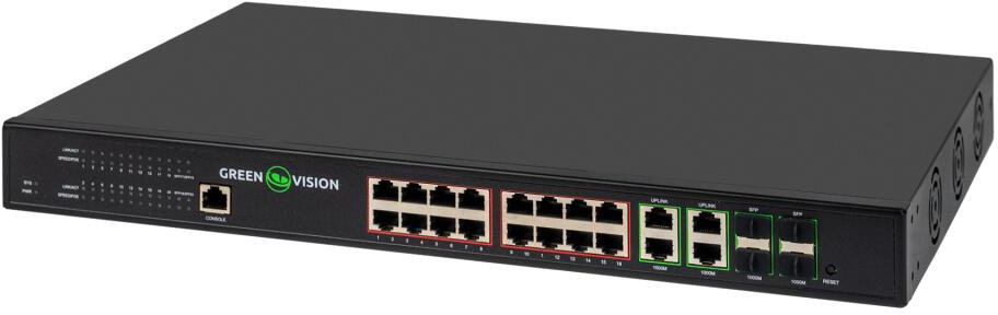 Коммутатор GreenVision GV-020-AI-16G4G4SFP