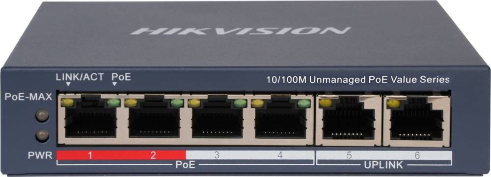 Комутатор Hikvision DS-3E0106P-E/M(B