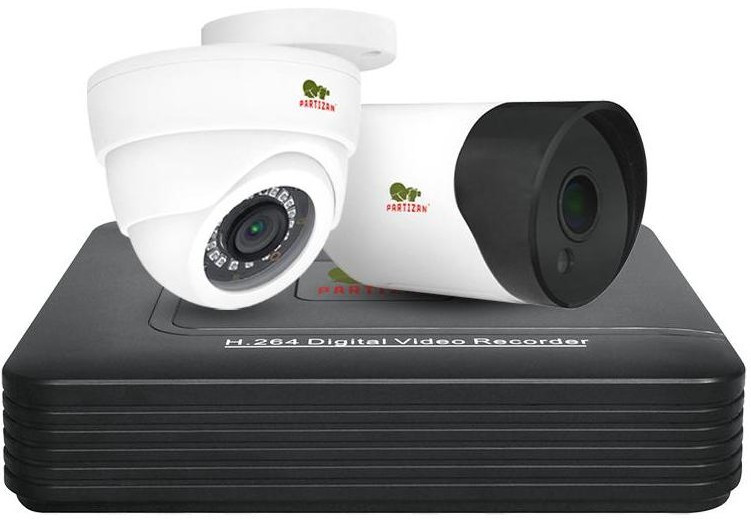 Комплект видеонаблюдения Partizan AHD-15 2xCAM 1xDVR HDD