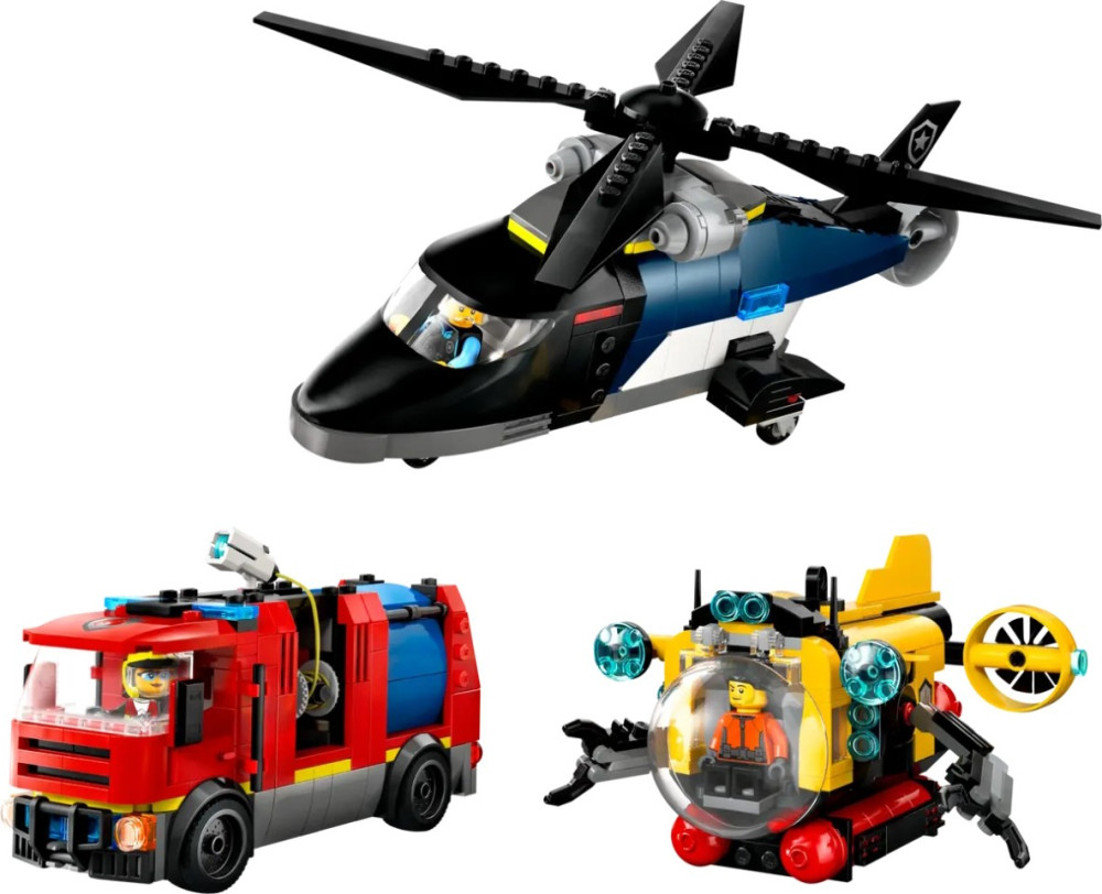 Конструктор Lego Helicopter Fire Truck and Submarine Remix 60462