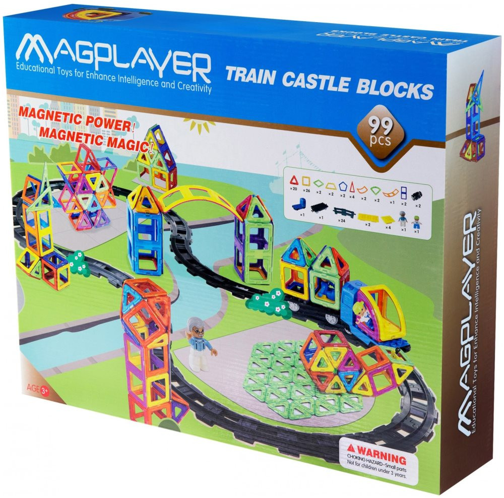 Конструктор Magplayer Train Castle Set MPK-99