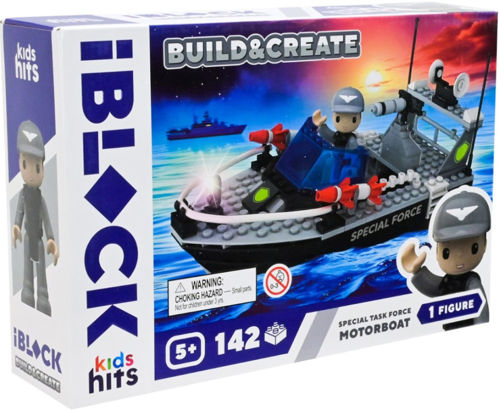 Конструктор iBlock Special Task Force Motorboat KH42/003/4