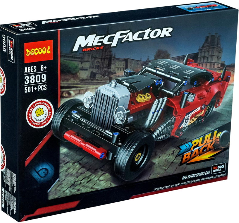 Конструктор Decool Red Retro Sports Car 3809