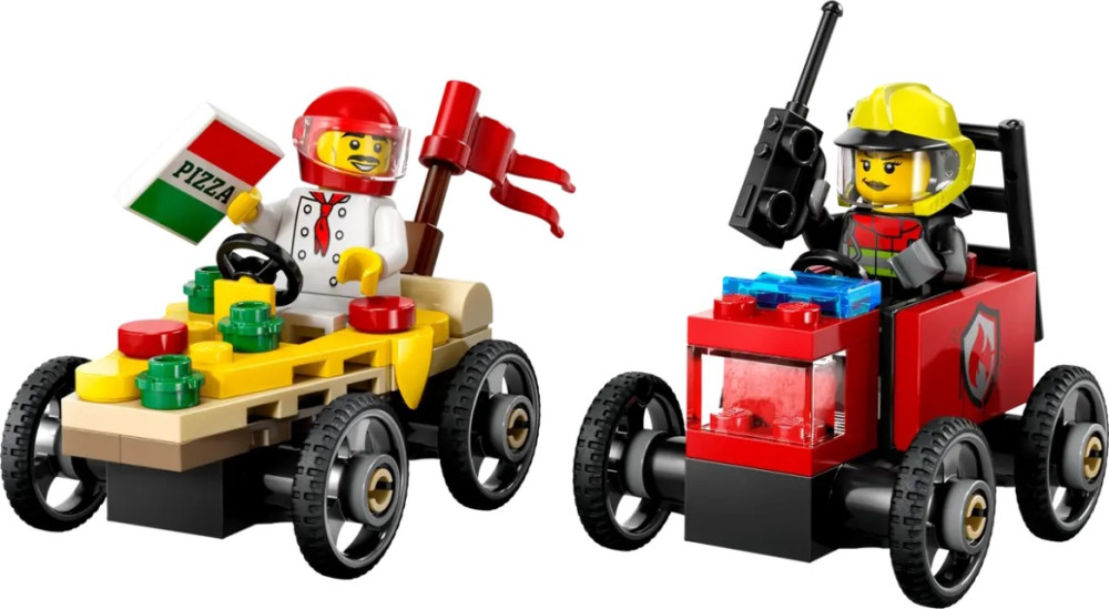 Конструктор Lego Pizza vs Fire Truck Race Car Pack 60458