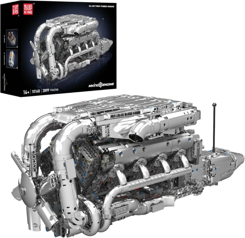 Конструктор Mould King V8 Twin Turbo Engine 10168