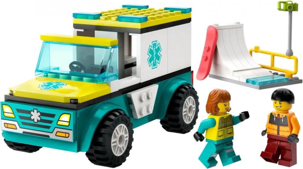 Конструктор Lego Emergency Ambulance and Snowboarder 60403