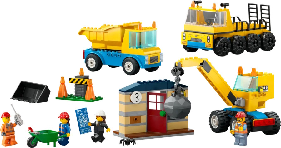 Конструктор Lego Construction Trucks and Wrecking Ball Crane 60391
