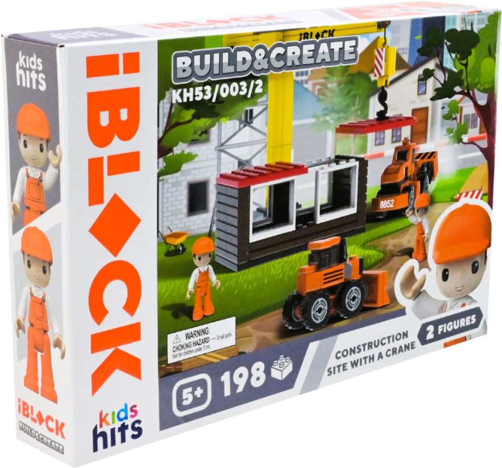 Конструктор iBlock Construction Site with a Crane KH53/003/2