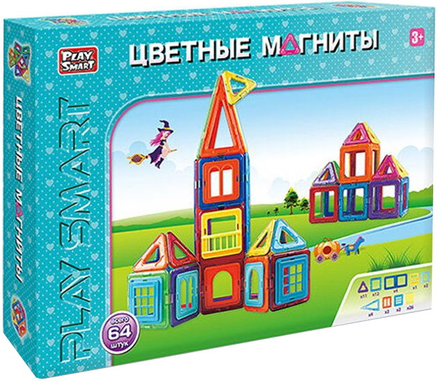 Конструктор Play Smart Colored Magnets 2464