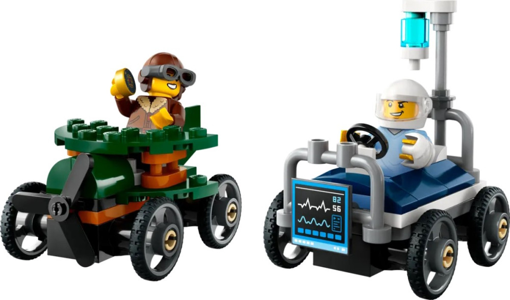 Конструктор Lego Airplane vs Hospital Bed Race Car Pack 60459