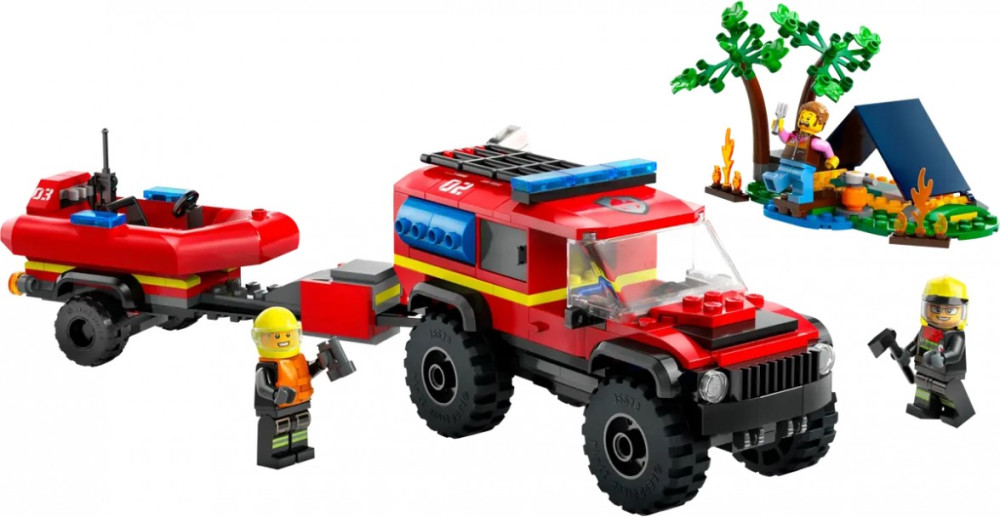 Конструктор Lego 4x4 Fire Truck with Rescue Boat 60412