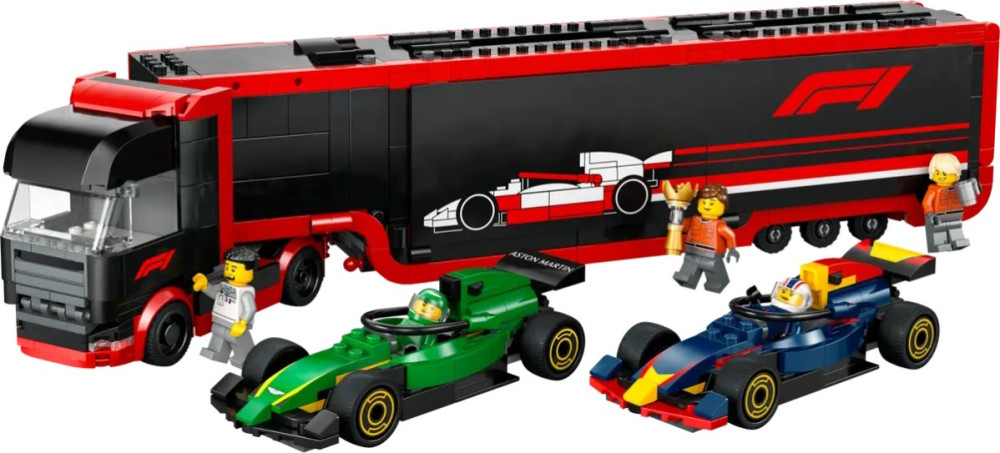 Конструктор Lego F1 Truck with RB20 and AMR24 Cars 60445