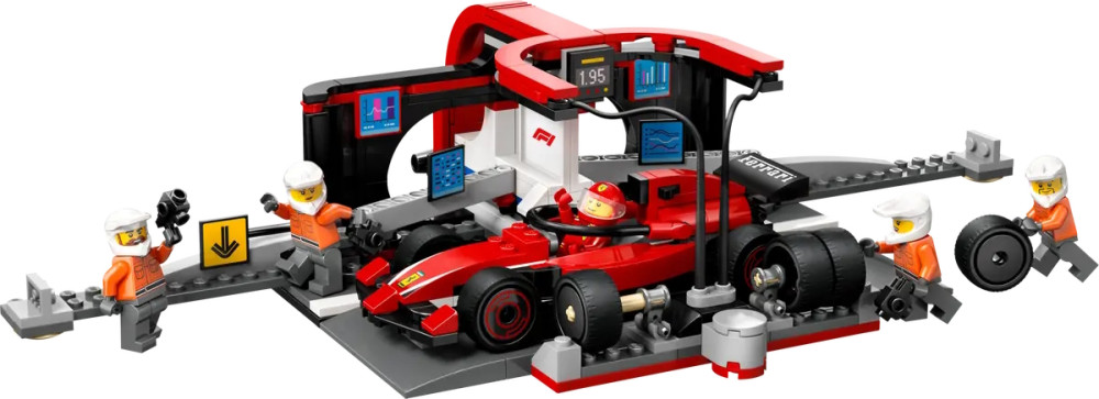 Конструктор Lego F1 Pit Stop and Crew with Ferrari Car 60443