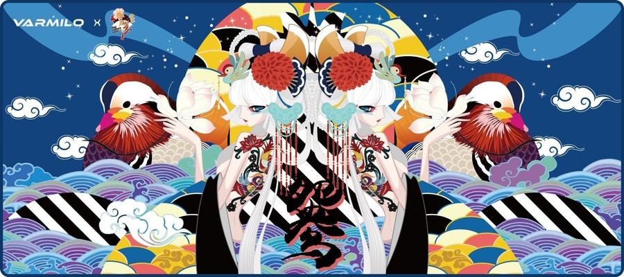 гровий килимок Varmilo Lovebirds Blue Desk Mat XL