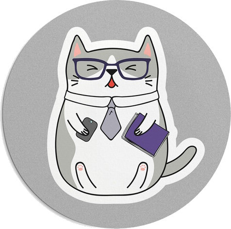 Коврик для мышки Presentville Cat in Glasses Mouse Pad