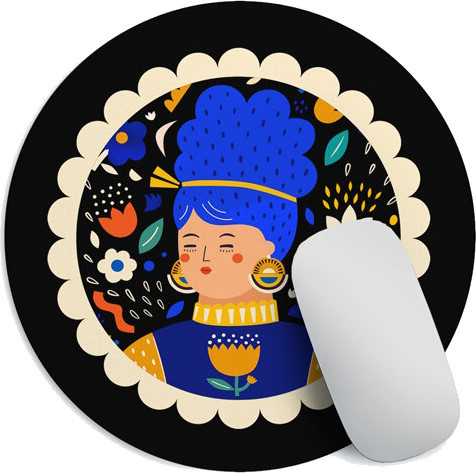 Коврик для мышки Presentville A girl in Ukrainian colors Mouse Pad